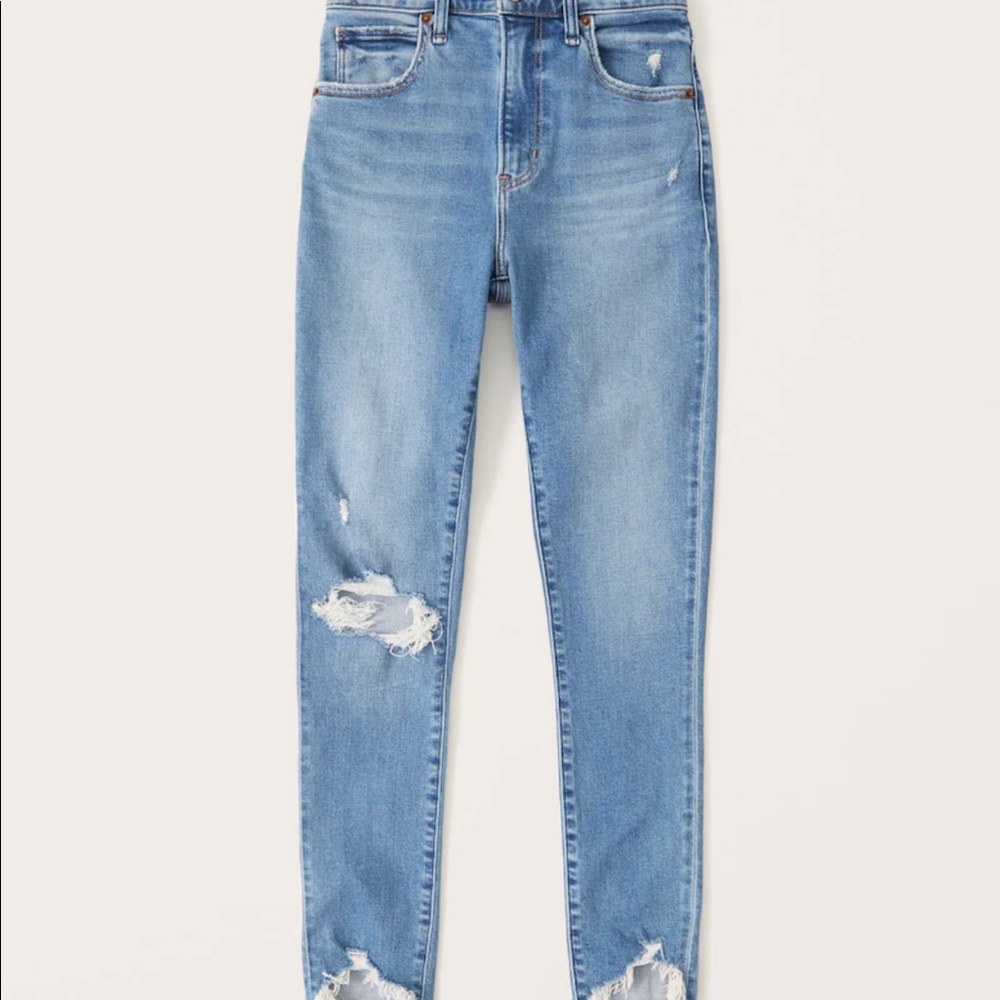 Abercrombie & Fitch High Rise Super Skinny Ankle Jeans- Dark Wash- Size 26